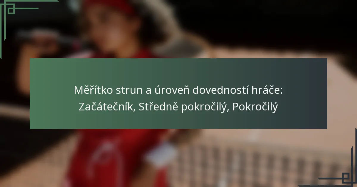 Měřítko strun a úroveň dovedností hráče: Začátečník, Středně pokročilý, Pokročilý