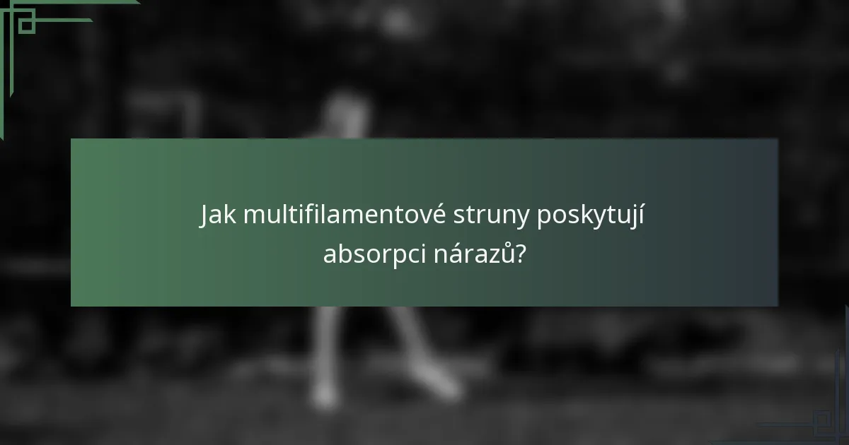 Jak multifilamentové struny poskytují absorpci nárazů?