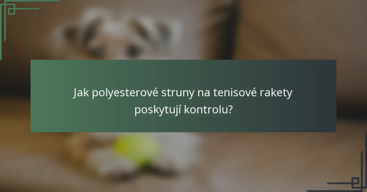 Jak polyesterové struny na tenisové rakety poskytují kontrolu?