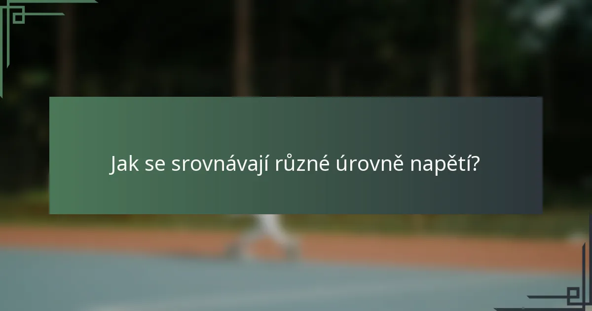 Jak se srovnávají různé úrovně napětí?