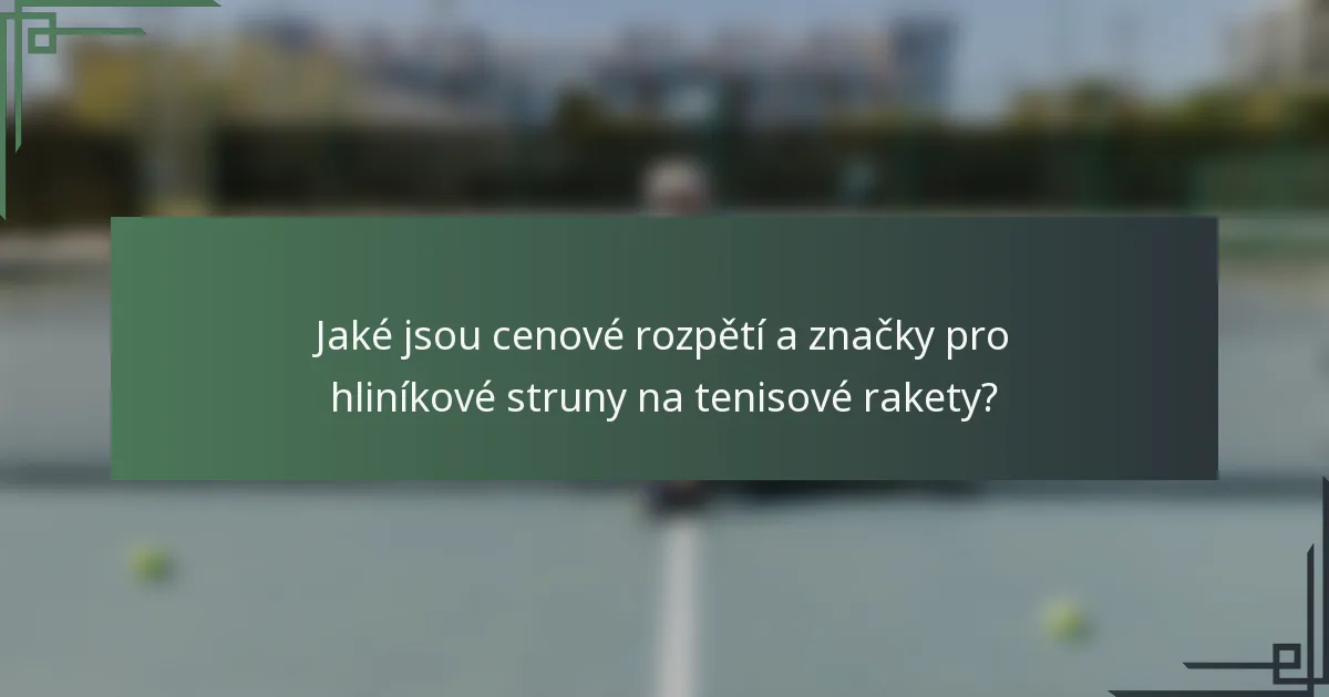 Jaké jsou cenové rozpětí a značky pro hliníkové struny na tenisové rakety?