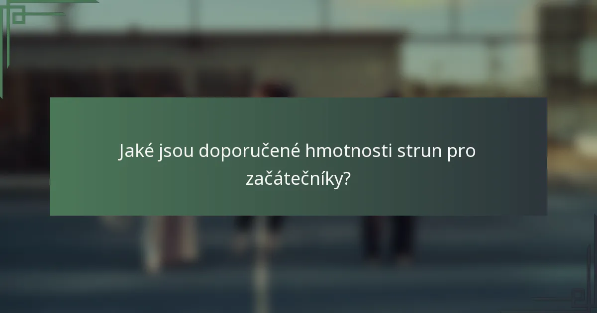 Jaké jsou doporučené hmotnosti strun pro začátečníky?