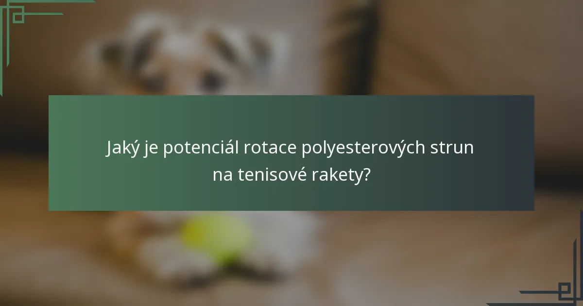 Jaký je potenciál rotace polyesterových strun na tenisové rakety?
