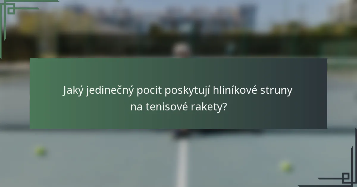 Jaký jedinečný pocit poskytují hliníkové struny na tenisové rakety?